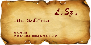 Lihi Szénia névjegykártya